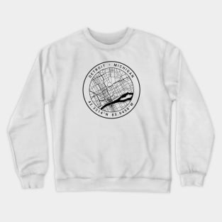 Detroit Map Crewneck Sweatshirt